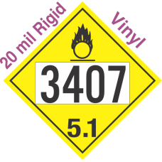 Oxidizer Class 5.1 UN3407 20mil Rigid Vinyl DOT Placard