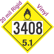 Oxidizer Class 5.1 UN3408 20mil Rigid Vinyl DOT Placard