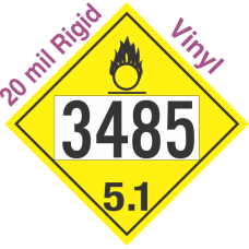 Oxidizer Class 5.1 UN3485 20mil Rigid Vinyl DOT Placard