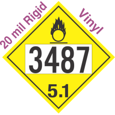 Oxidizer Class 5.1 UN3487 20mil Rigid Vinyl DOT Placard