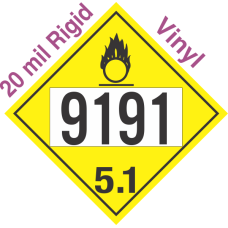 Oxidizer Class 5.1 UN9191 20mil Rigid Vinyl DOT Placard