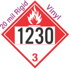 Combustible Class 3 UN1230 20mil Rigid Vinyl DOT Placard