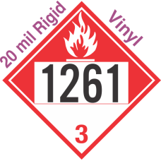 Combustible Class 3 UN1261 20mil Rigid Vinyl DOT Placard