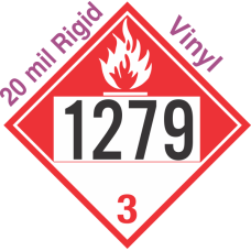 Combustible Class 3 UN1279 20mil Rigid Vinyl DOT Placard