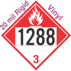 Combustible Class 3 UN1288 20mil Rigid Vinyl DOT Placard