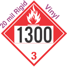 Combustible Class 3 UN1300 20mil Rigid Vinyl DOT Placard
