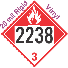 Combustible Class 3 UN2238 20mil Rigid Vinyl DOT Placard