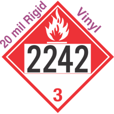 Combustible Class 3 UN2242 20mil Rigid Vinyl DOT Placard