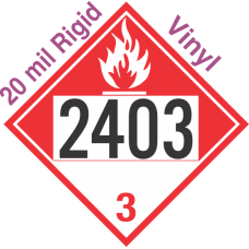 Combustible Class 3 UN2403 20mil Rigid Vinyl DOT Placard