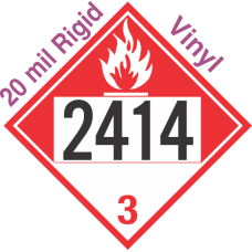 Combustible Class 3 UN2414 20mil Rigid Vinyl DOT Placard