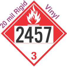 Combustible Class 3 UN2457 20mil Rigid Vinyl DOT Placard