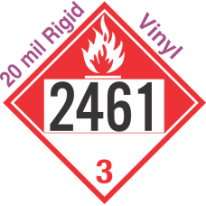 Combustible Class 3 UN2461 20mil Rigid Vinyl DOT Placard