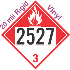Combustible Class 3 UN2527 20mil Rigid Vinyl DOT Placard