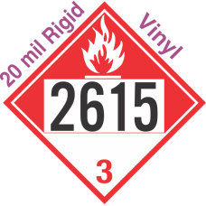 Combustible Class 3 UN2615 20mil Rigid Vinyl DOT Placard