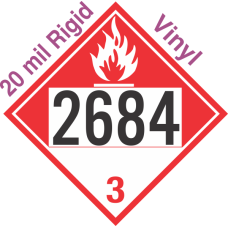 Combustible Class 3 UN2684 20mil Rigid Vinyl DOT Placard