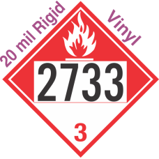 Combustible Class 3 UN2733 20mil Rigid Vinyl DOT Placard