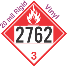 Combustible Class 3 UN2762 20mil Rigid Vinyl DOT Placard