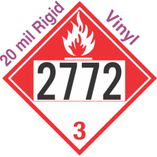 Combustible Class 3 UN2772 20mil Rigid Vinyl DOT Placard