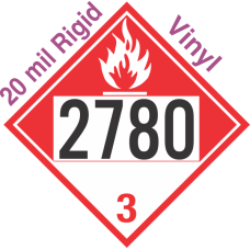 Combustible Class 3 UN2780 20mil Rigid Vinyl DOT Placard