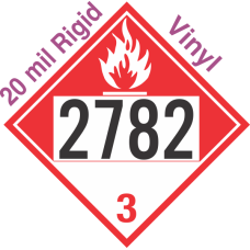 Combustible Class 3 UN2782 20mil Rigid Vinyl DOT Placard