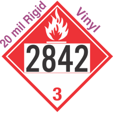 Combustible Class 3 UN2842 20mil Rigid Vinyl DOT Placard