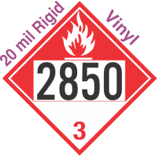 Combustible Class 3 UN2850 20mil Rigid Vinyl DOT Placard
