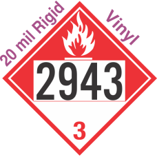 Combustible Class 3 UN2943 20mil Rigid Vinyl DOT Placard