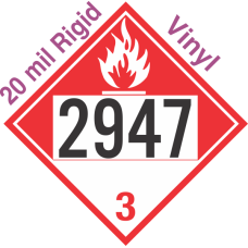 Combustible Class 3 UN2947 20mil Rigid Vinyl DOT Placard