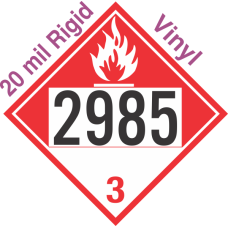 Combustible Class 3 UN2985 20mil Rigid Vinyl DOT Placard
