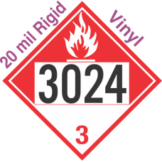 Combustible Class 3 UN3024 20mil Rigid Vinyl DOT Placard