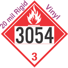 Combustible Class 3 UN3054 20mil Rigid Vinyl DOT Placard
