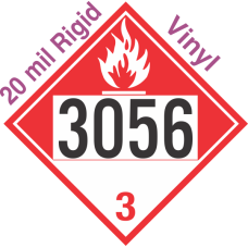 Combustible Class 3 UN3056 20mil Rigid Vinyl DOT Placard