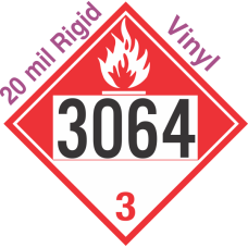 Combustible Class 3 UN3064 20mil Rigid Vinyl DOT Placard