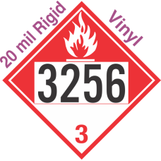 Combustible Class 3 UN3256 20mil Rigid Vinyl DOT Placard