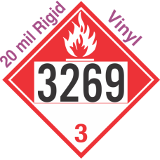 Combustible Class 3 UN3269 20mil Rigid Vinyl DOT Placard