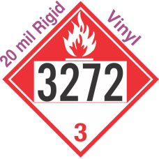 Combustible Class 3 UN3272 20mil Rigid Vinyl DOT Placard