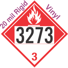 Combustible Class 3 UN3273 20mil Rigid Vinyl DOT Placard