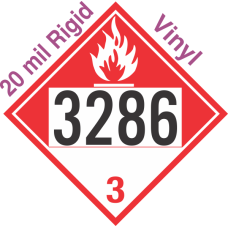 Combustible Class 3 UN3286 20mil Rigid Vinyl DOT Placard
