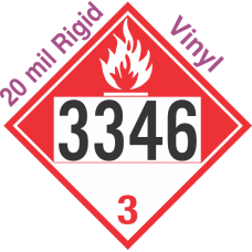 Combustible Class 3 UN3346 20mil Rigid Vinyl DOT Placard