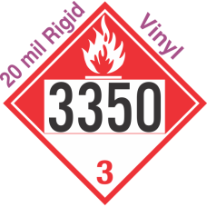 Combustible Class 3 UN3350 20mil Rigid Vinyl DOT Placard