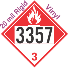 Combustible Class 3 UN3357 20mil Rigid Vinyl DOT Placard