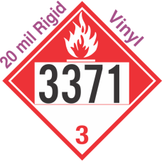 Combustible Class 3 UN3371 20mil Rigid Vinyl DOT Placard