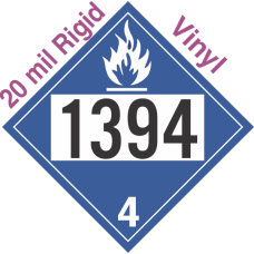 Dangerous When Wet Class 4.3 UN1394 20mil Rigid Vinyl DOT Placard