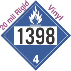 Dangerous When Wet Class 4.3 UN1398 20mil Rigid Vinyl DOT Placard