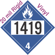 Dangerous When Wet Class 4.3 UN1419 20mil Rigid Vinyl DOT Placard