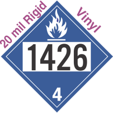 Dangerous When Wet Class 4.3 UN1426 20mil Rigid Vinyl DOT Placard