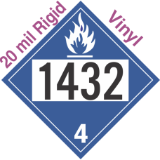 Dangerous When Wet Class 4.3 UN1432 20mil Rigid Vinyl DOT Placard