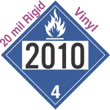 Dangerous When Wet Class 4.3 UN2010 20mil Rigid Vinyl DOT Placard