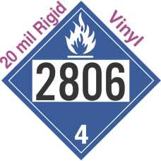Dangerous When Wet Class 4.3 UN2806 20mil Rigid Vinyl DOT Placard