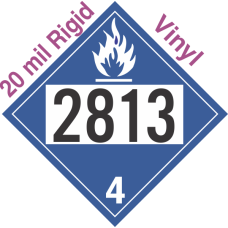 Dangerous When Wet Class 4.3 UN2813 20mil Rigid Vinyl DOT Placard